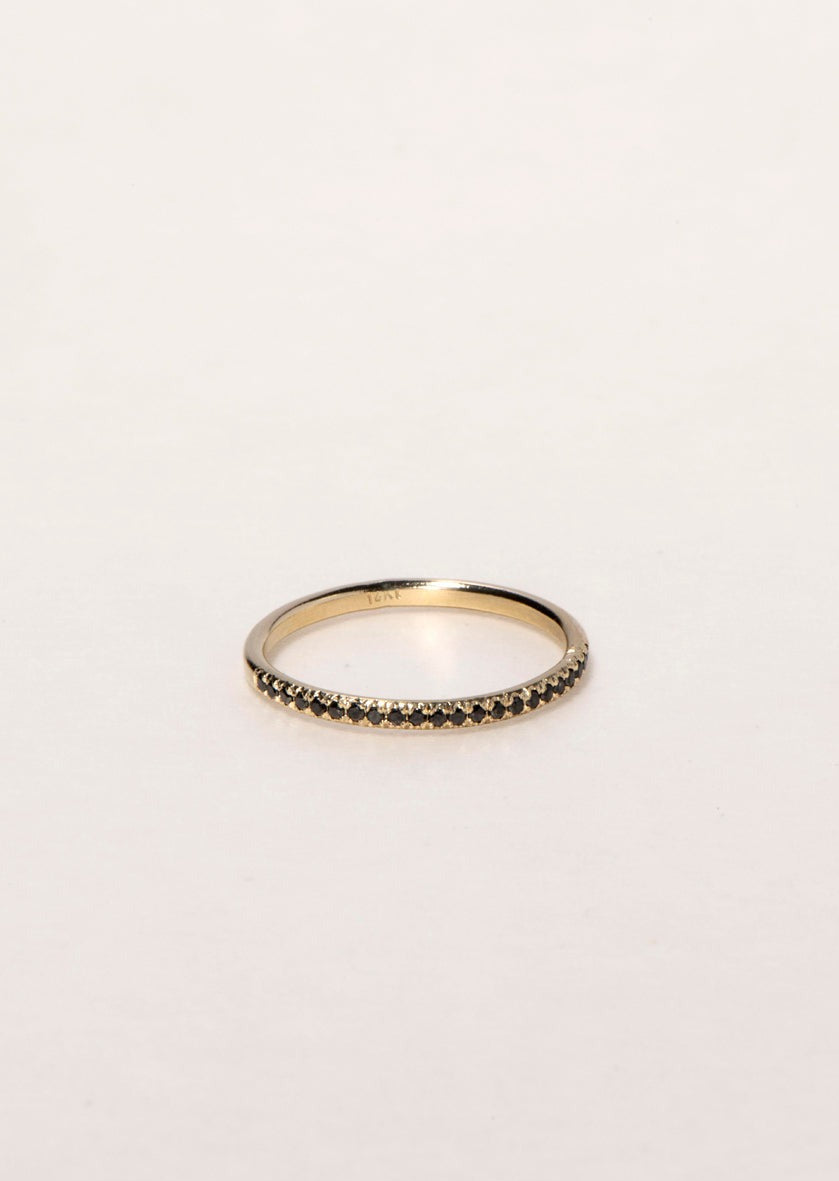 GOLD THIN HALF ETERNITY RING - Ruby Star