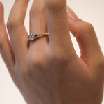 A teardrop-shaped diamond ring that captures natural movement through soft, fluid geometry. The pear-cut diamond blends marquise and oval influences, creating a silhouette that feels both delicate and powerful.
The DIAMOND DROP II is a 14K solid gold Fine Jewelry engagement ring, handcrafted in the Ruby Star studio. It represents contemporary luxury jewelry at its most refined—minimal, organic, and quietly expressive.
Designed as a modern heirloom, this piece balances comfort, elegance, and sculptural clari