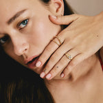 RUSH RING - RuRUSH RING
A bold signet-inspired engagement ring defined by elevated structure and sculptural clarity. The diamond floats above a strong architectural base.
The RUSH RING is a 14K solid gold Fine Jewelry piece that expresses confidence through minimalism and form.
Handcrafted in the Ruby Star studio as a modern heirloom.
Details:
• Approx. 0.60ct diamond (natural or lab-grown)
• Elevated setting
• 14K solid gold
• Handmade fine jewelry
• Sculptural bold form
A luxury engagement ring forby Star
