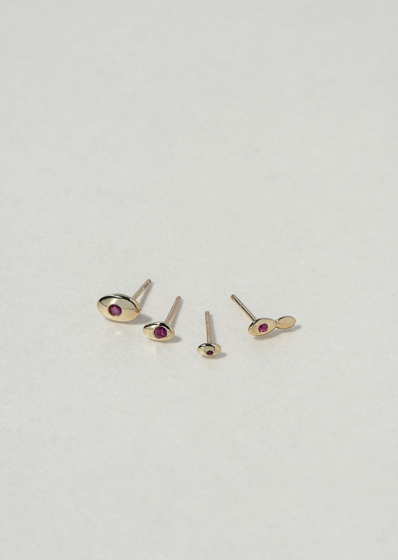 DOUBLE PEBBLE STUD - Ruby Star