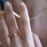 GRAND ORO
A modern interpretation of the gypsy ring, defined by soft volume and sculptural balance. The flush-set diamond becomes one with the gold, creating a monolithic and effortless silhouette.
The GRAND ORO is a 14K solid gold Fine Jewelry engagement ring that blends tradition with contemporary luxury design. Bold yet minimal, soft yet structured.
Handcrafted in the Ruby Star studio, it is designed as a modern heirloom piece that transcends trends.
Details:
• 1ct diamond (white / lab-grown / champagne)