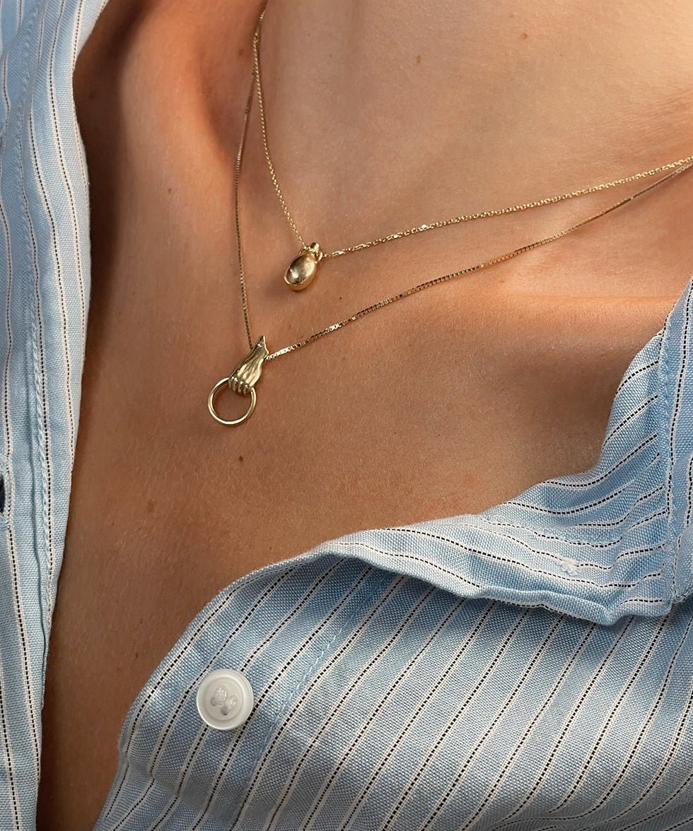 BABY VESSEL NECKLACE with diamond - Ruby Star