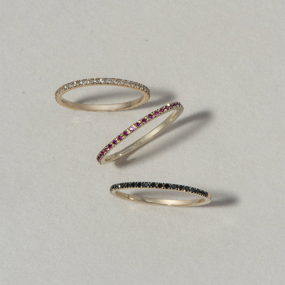 RUBY THIN HALF ETERNITY RING - Ruby Star