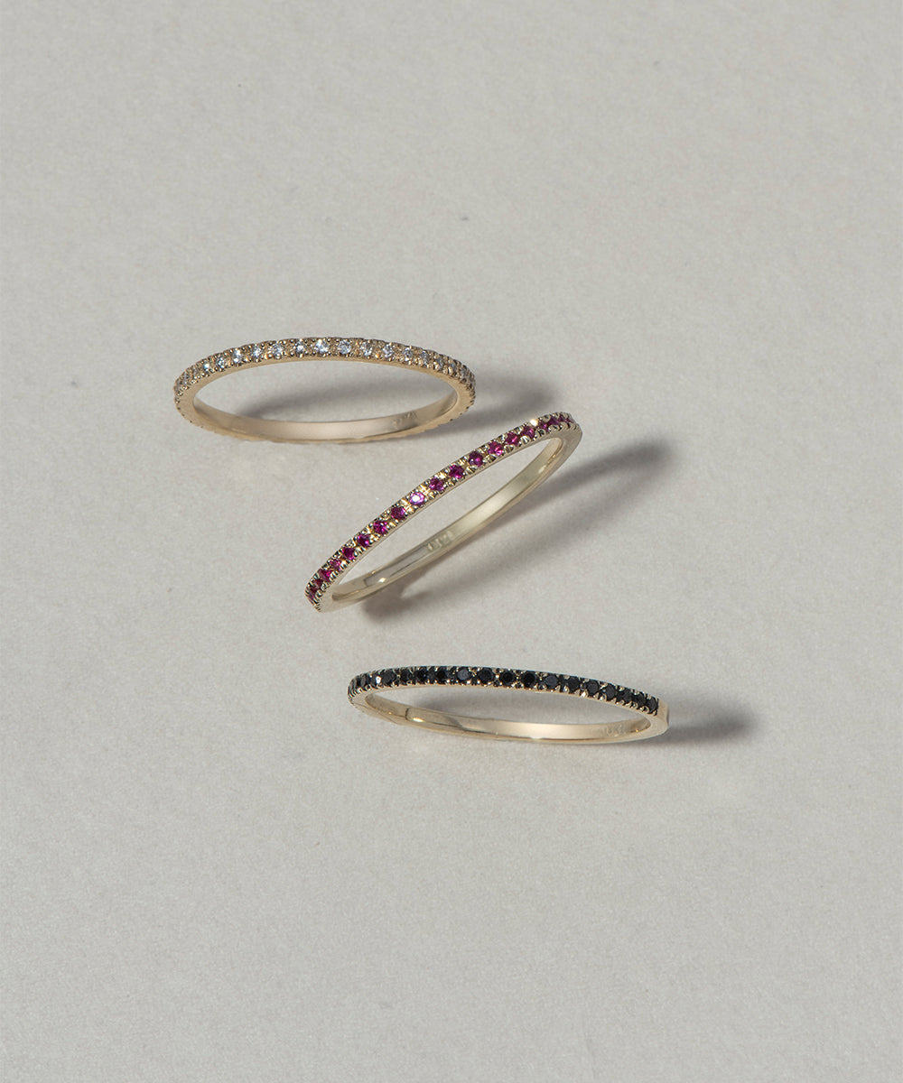 RUBY THIN HALF ETERNITY RING - Ruby Star
