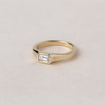 ARISE RING
An Art Deco-inspired architectural engagement ring where geometry and elegance merge. The emerald-cut diamond is framed with precision and clarity.
The ARISE RING is a 14K solid gold Fine Jewelry engagement ring designed with sculptural restraint and timeless sophistication.
Handcrafted in the Ruby Star studio as a modern heirloom.
Details:
• 0.45ct emerald-cut diamond
• Architectural bezel setting
• 14K solid gold
• Handmade fine jewelry
• Art Deco influence
A luxury emerald-cut engagement ring 
