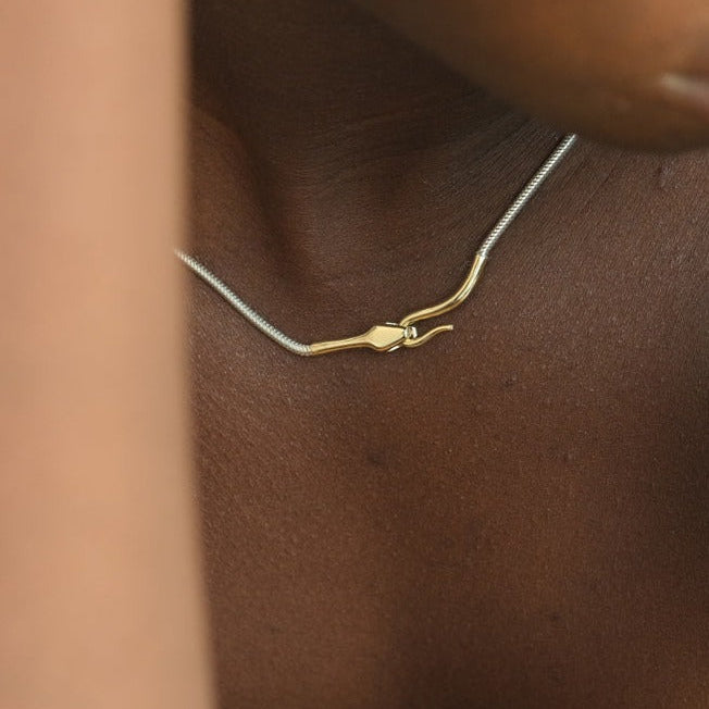 MIX METAL SNAKE NECKLACE - Ruby Star