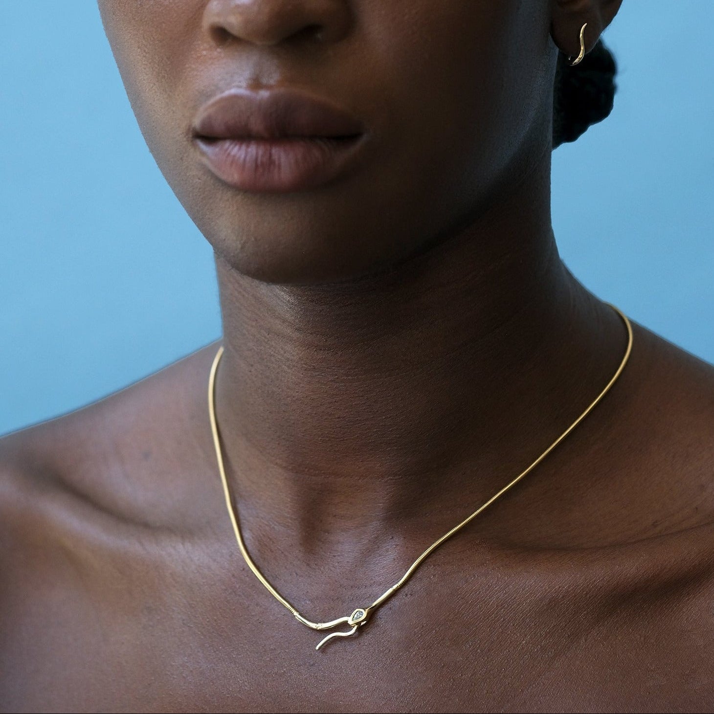 GOLD SNAKE NECKLACE - Ruby Star