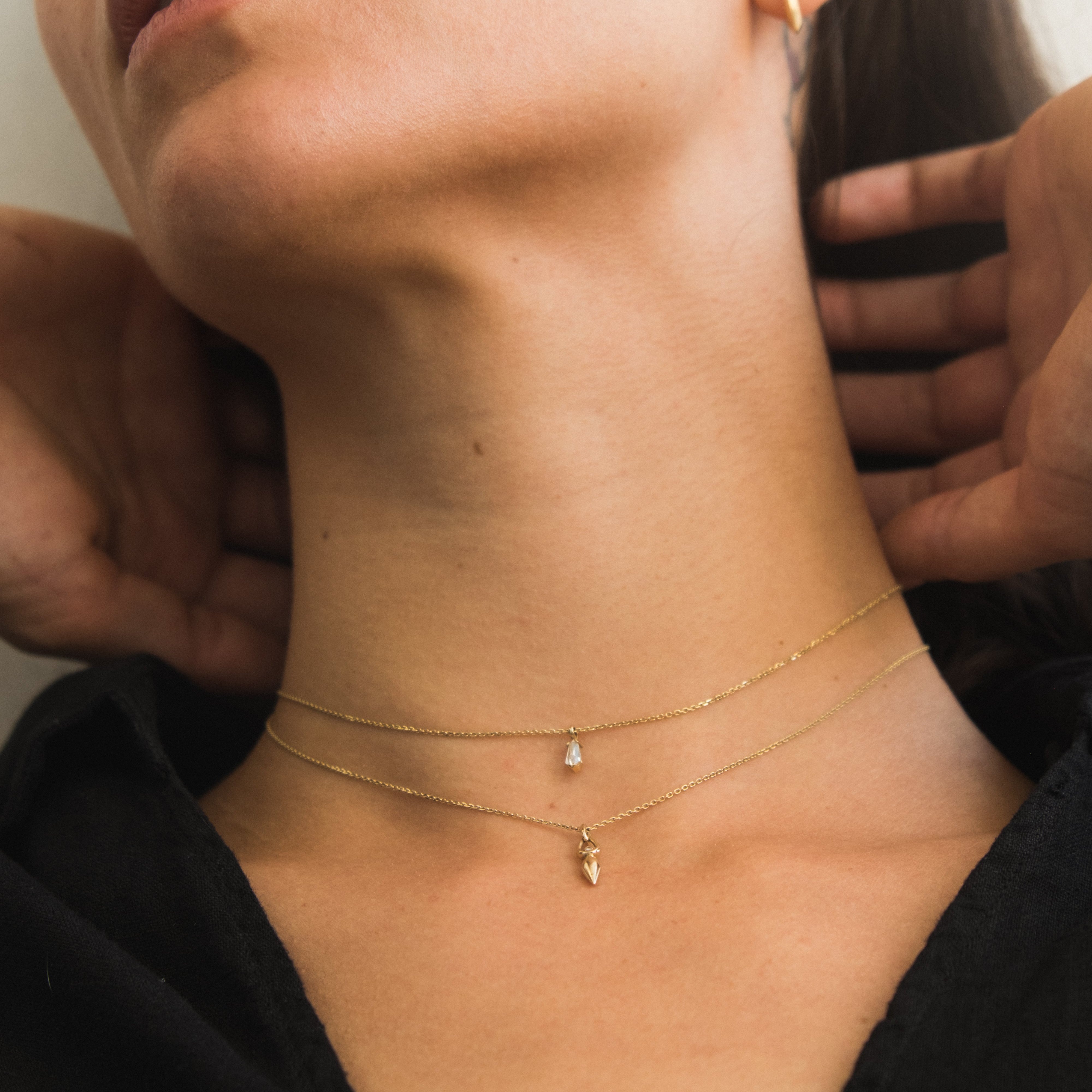 WHITE DIAMOND KITE NECKLACES #4 - Ruby Star