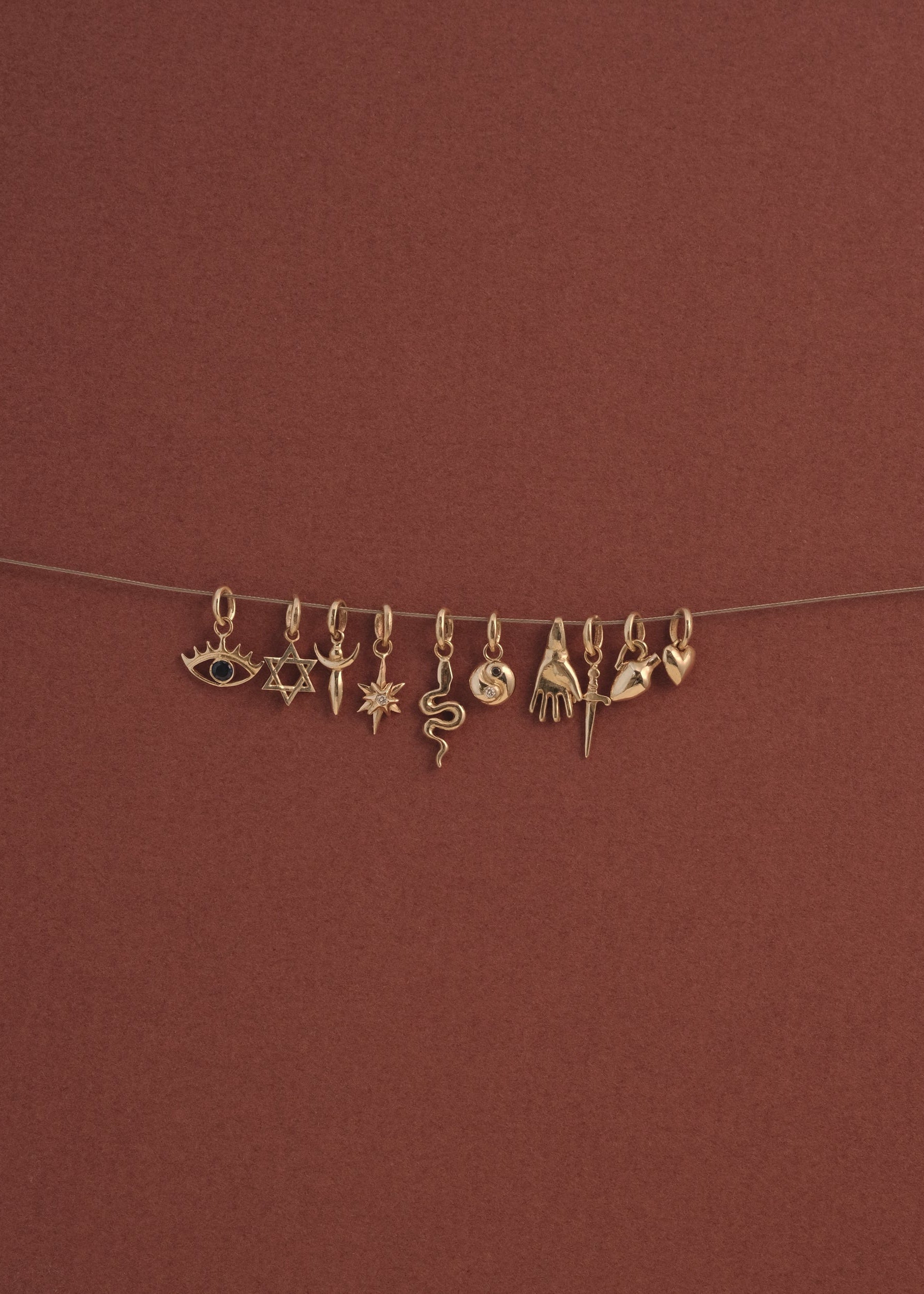 MINI STAR OF DAVID CHARM - Ruby Star