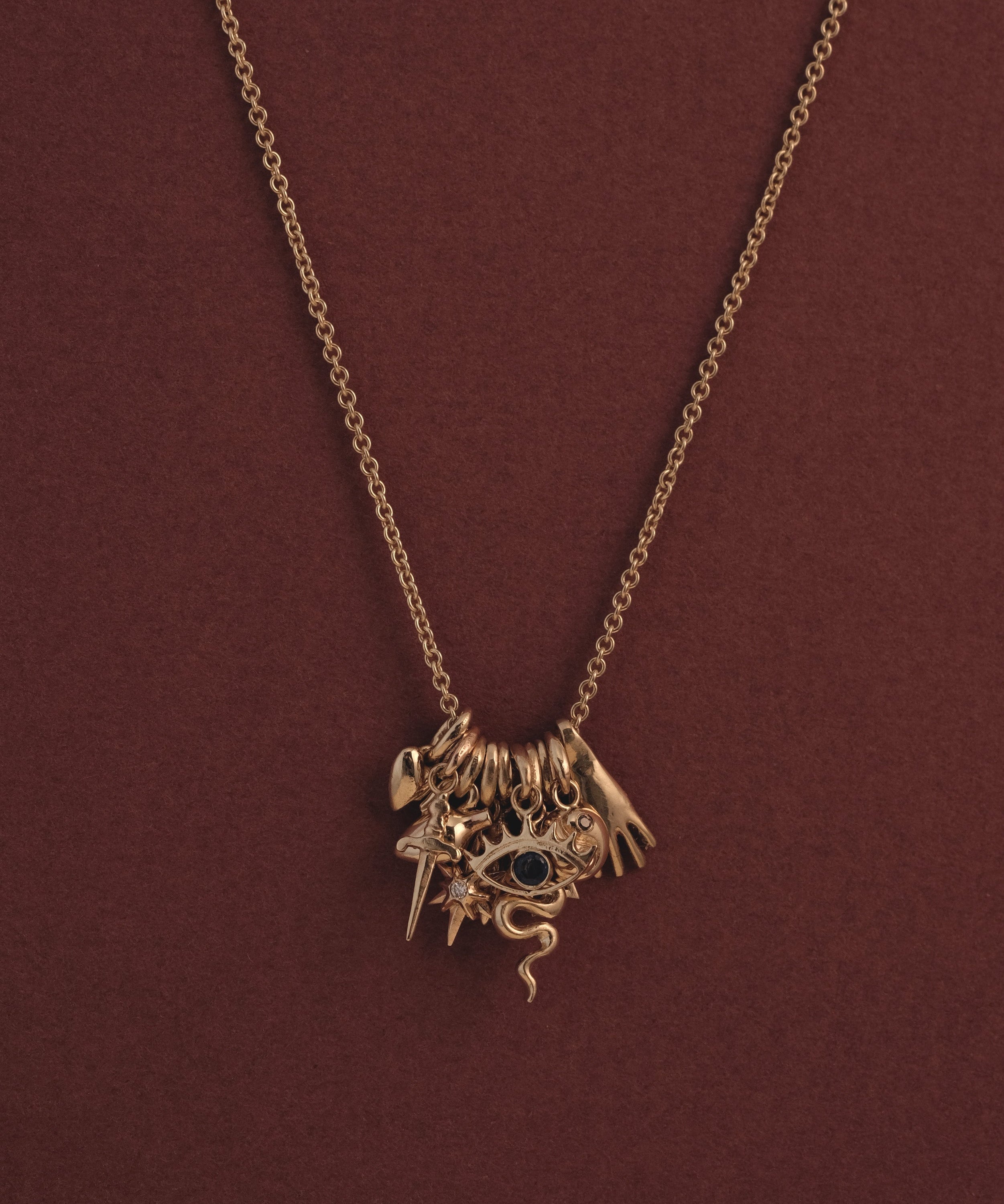 Rolo Necklace - Ruby Star