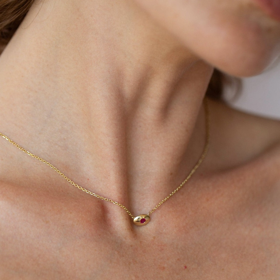 RUBY PEBBLE EYE NECKLACE - Ruby Star