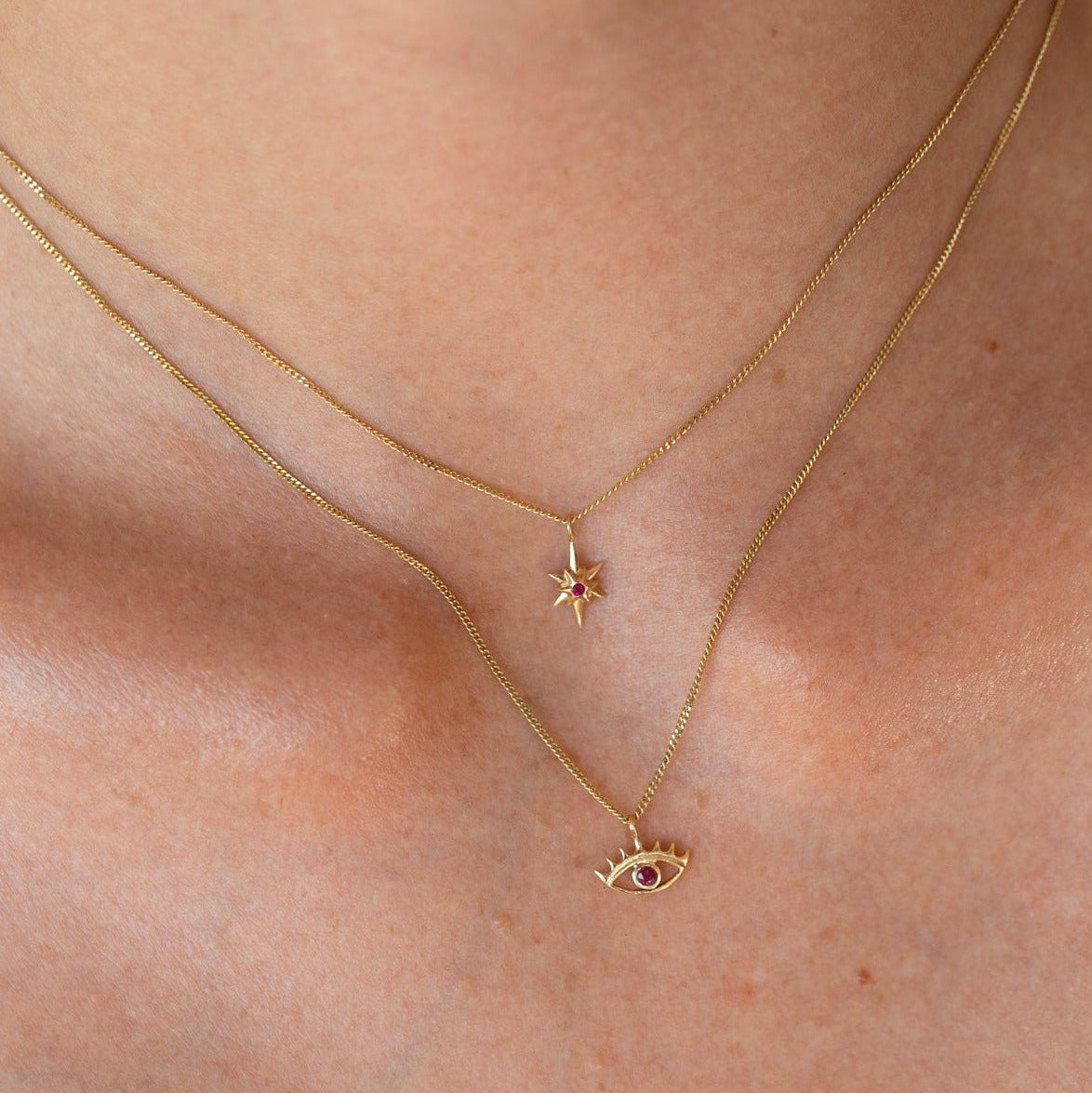 RUBY MINI STAR NECKLACE - Ruby Star