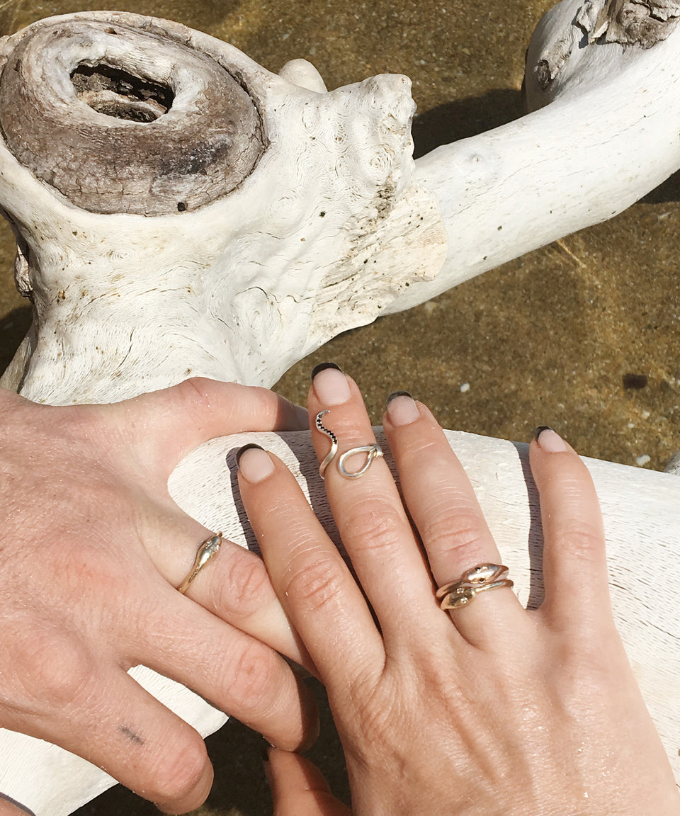 GOLD SNAKE RING - Ruby Star