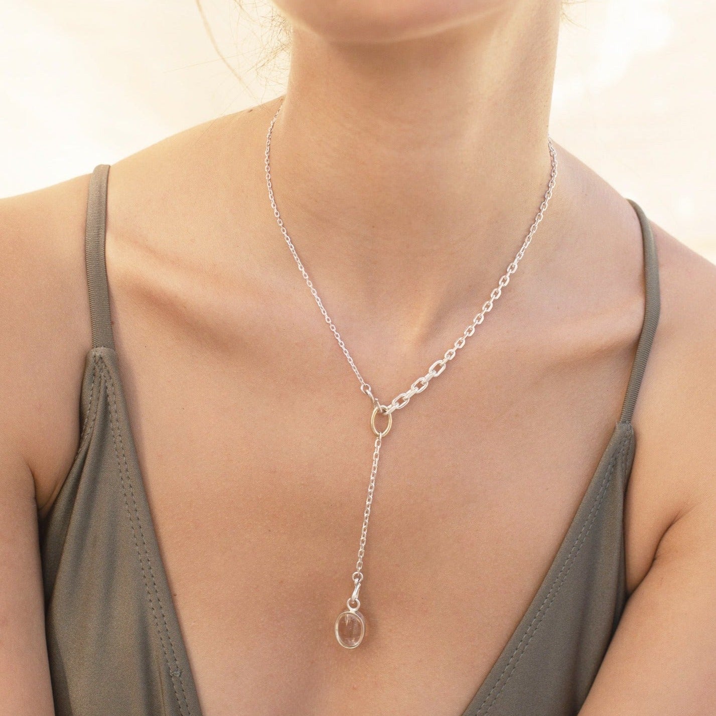 CLEAR DROP NECKLACE - Ruby Star