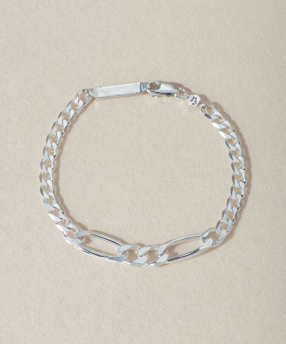SILVER GOURMETTE BRACELET #2 - Ruby Star