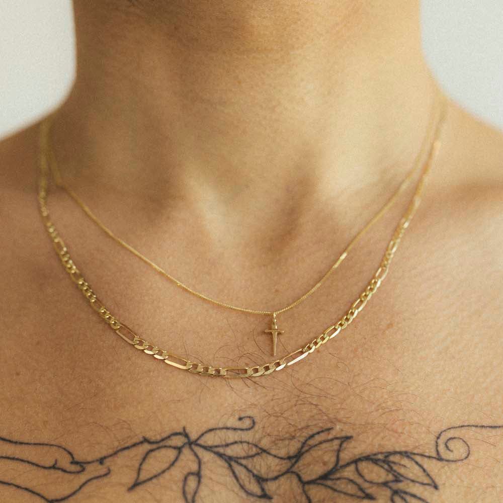 GOLD GOURMETTE CHAIN #2 - Ruby Star