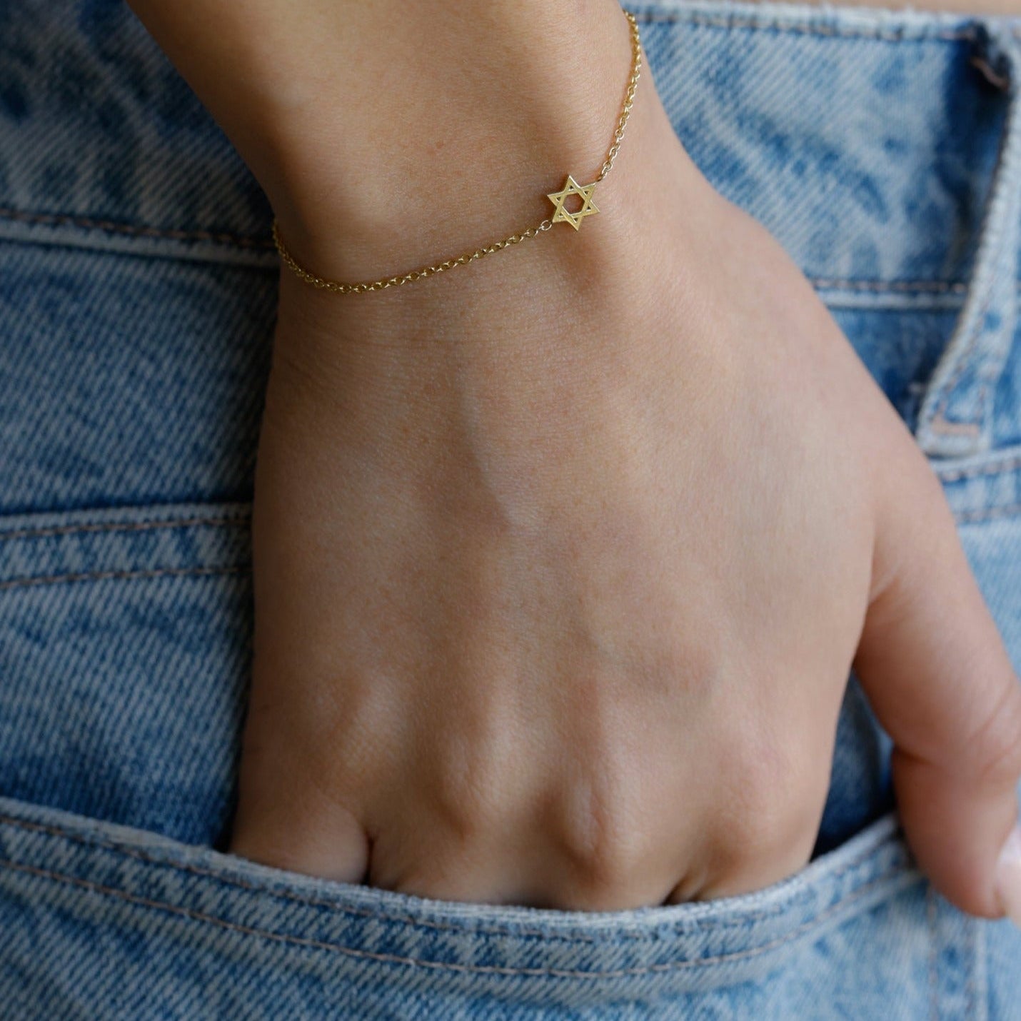 MINI STAR OF DAVID BRACELET - Ruby Star