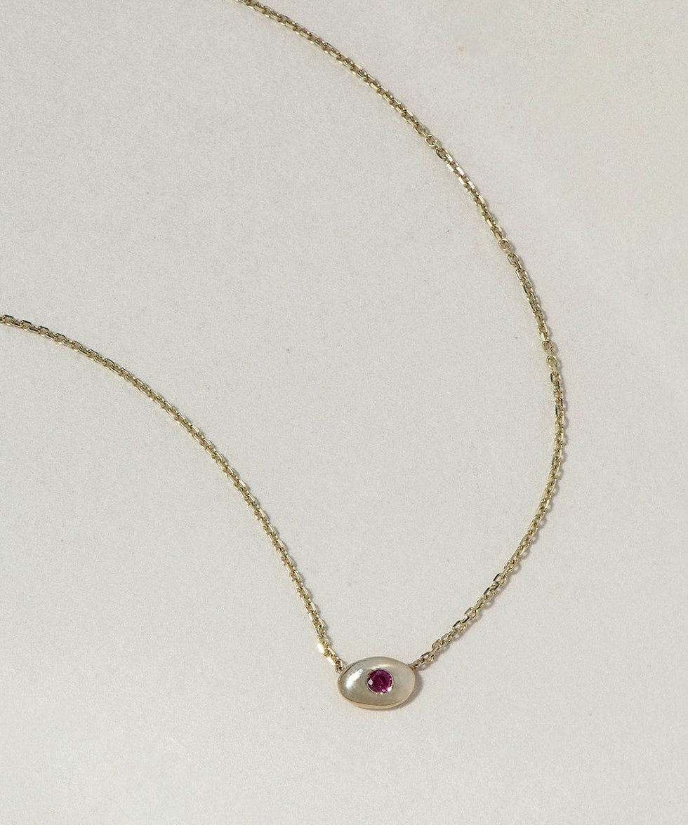 RUBY PEBBLE EYE NECKLACE - Ruby Star