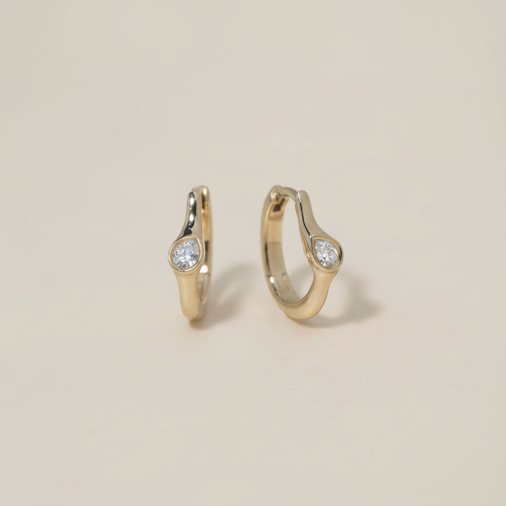 Wave Drop Hoop - Ruby Star