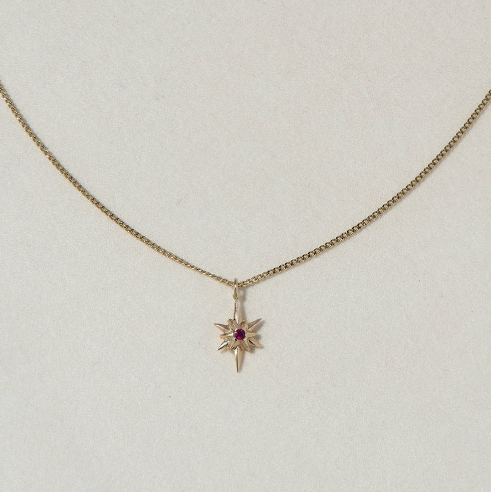 RUBY MINI STAR NECKLACE - Ruby Star