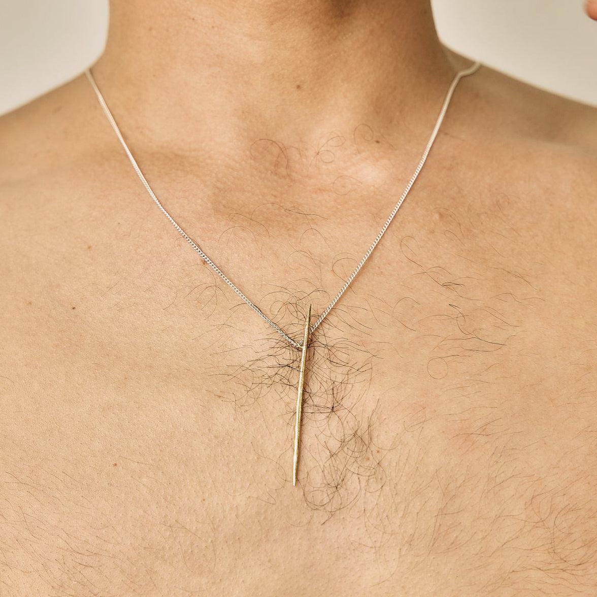 GOLD TOOTHPICK NECKLACE - Ruby Star