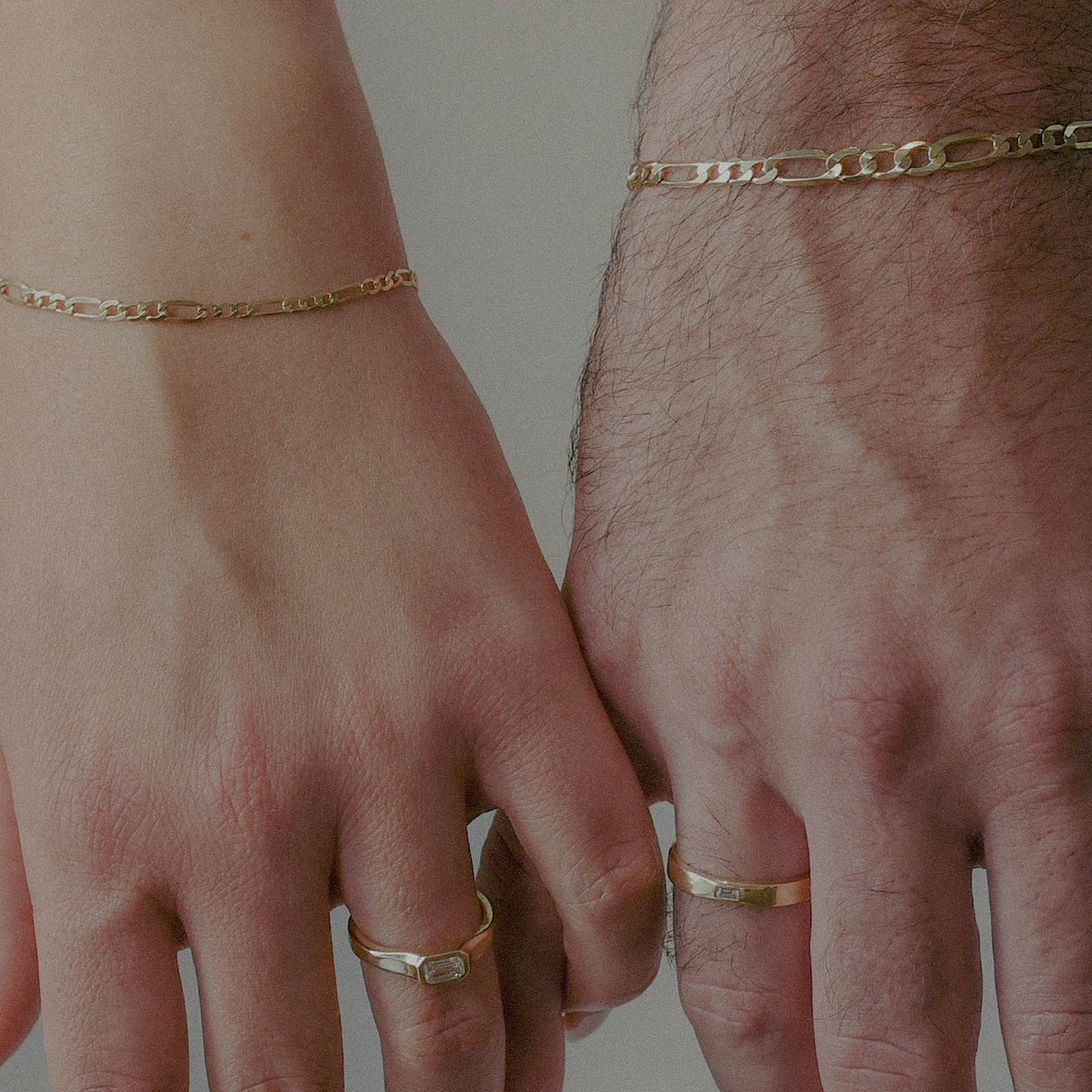 GOLD GOURMETTE BRACELET #2 - Ruby Star