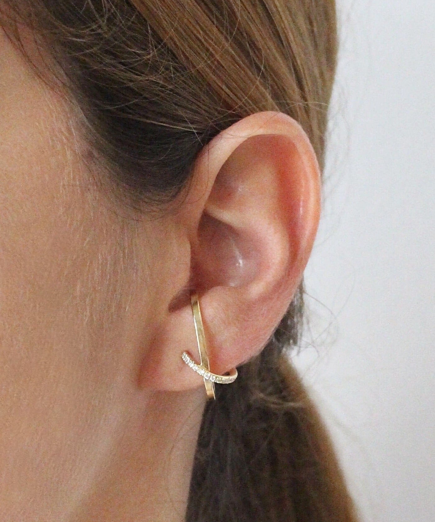 GOLD DUALITY EARRING - Ruby Star