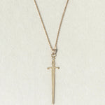 14K GOLD AND DIAMOND SWORD NECKLACE - Ruby Star