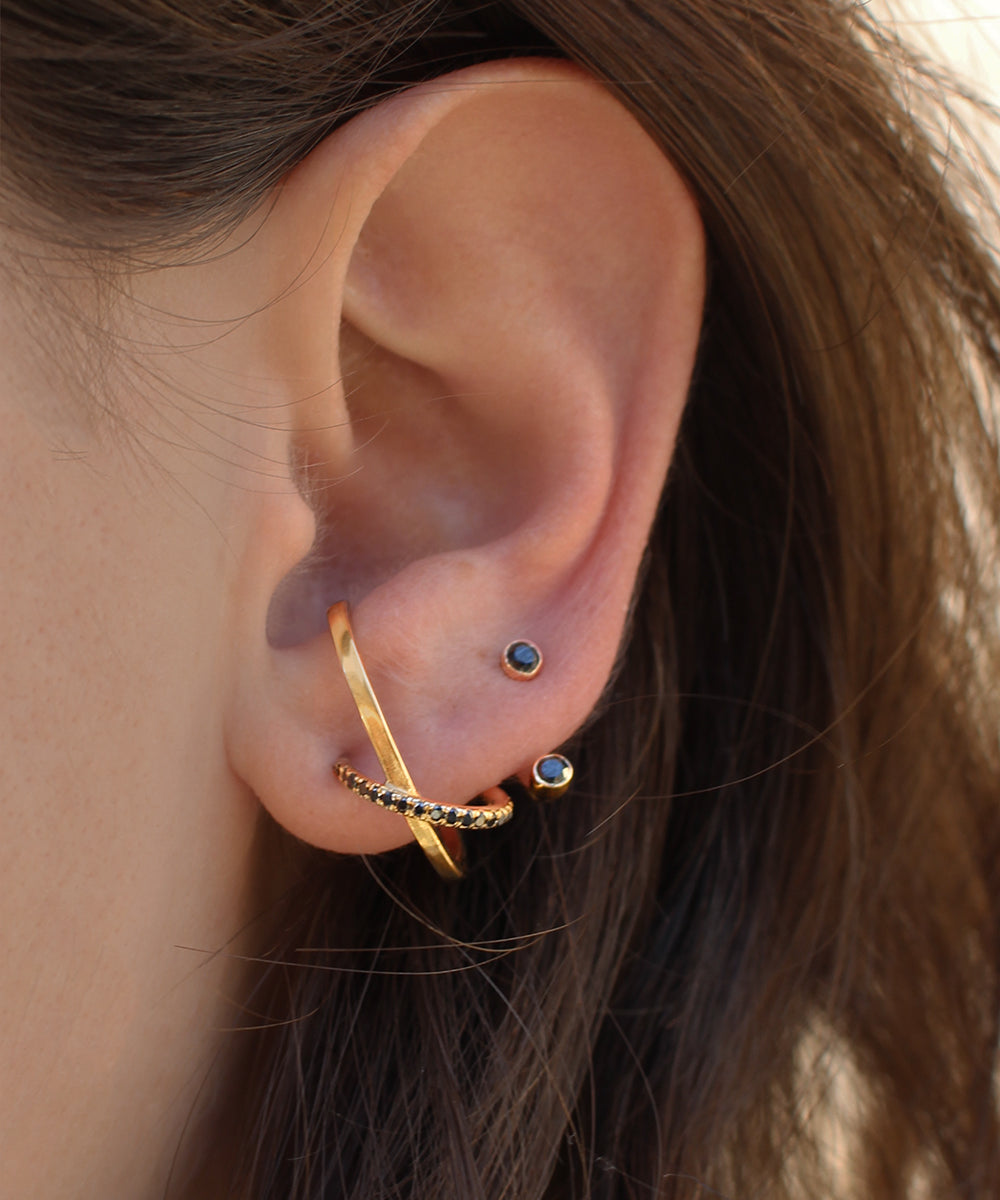 GOLD DUALITY EARRING - Ruby Star