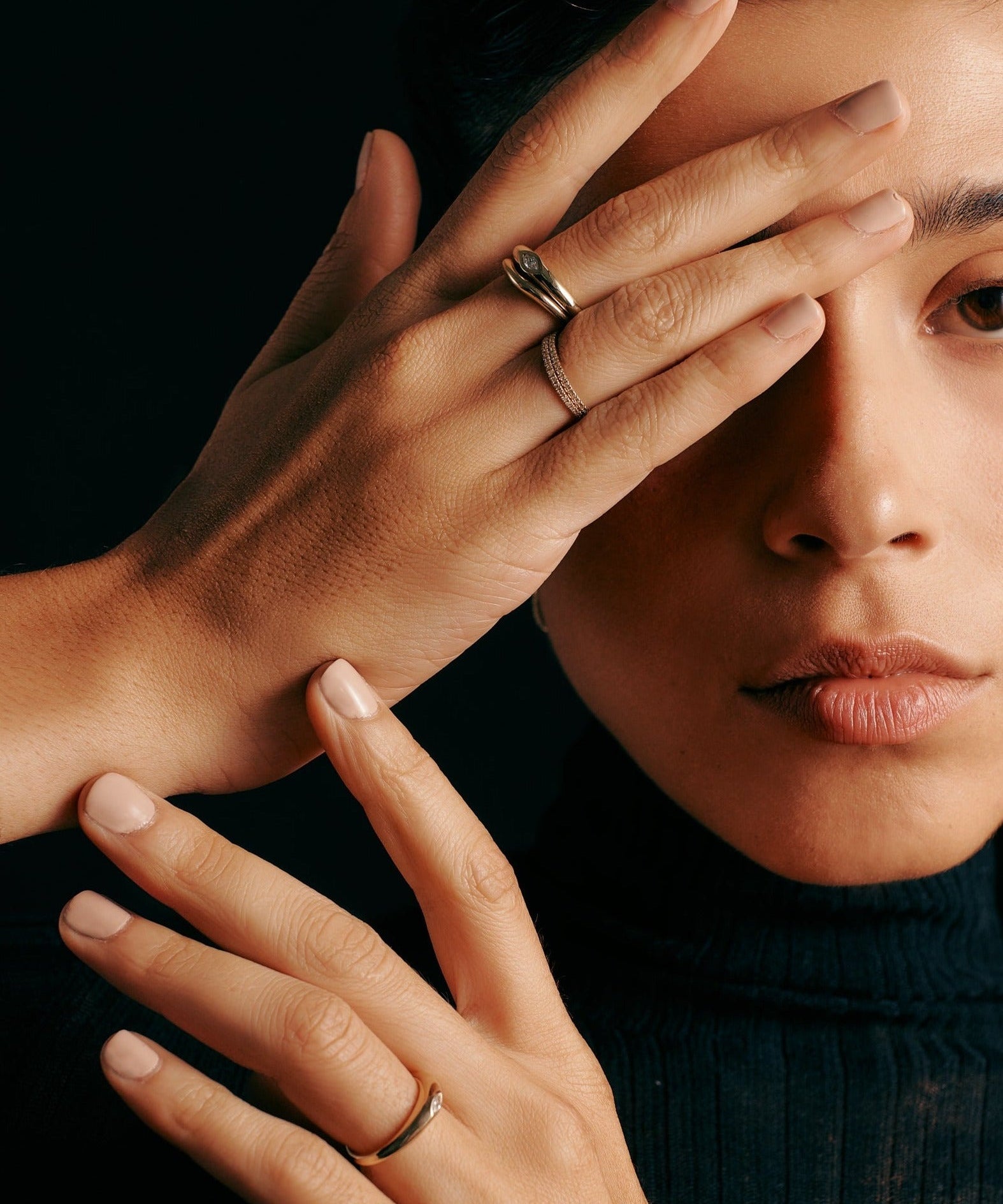 GOLD HIGH DUNE RING - Ruby Star